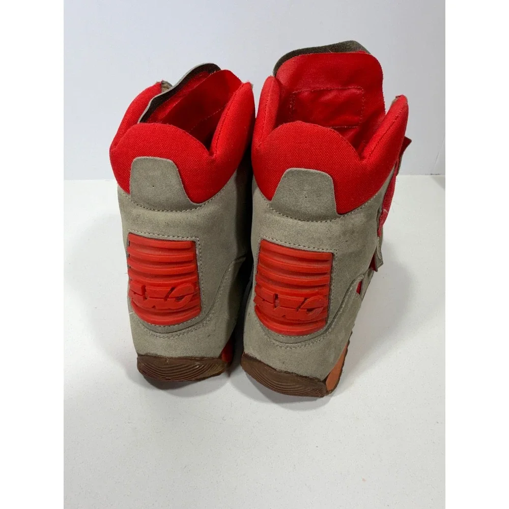 Vintage AXO Grey Red Suede Motocross Sport Boots High Top 90s Favaro Design‎
